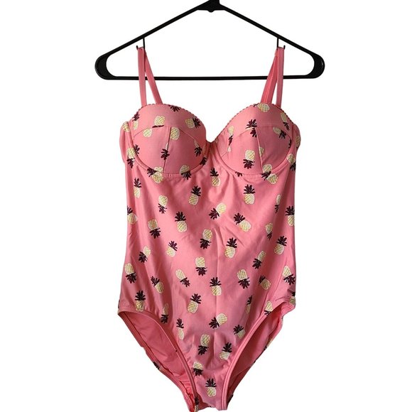 Kate Spade Women's Size S Cruise 2019 Pineapple One-Piece Swimsuit Pink - Picture 1 of 13